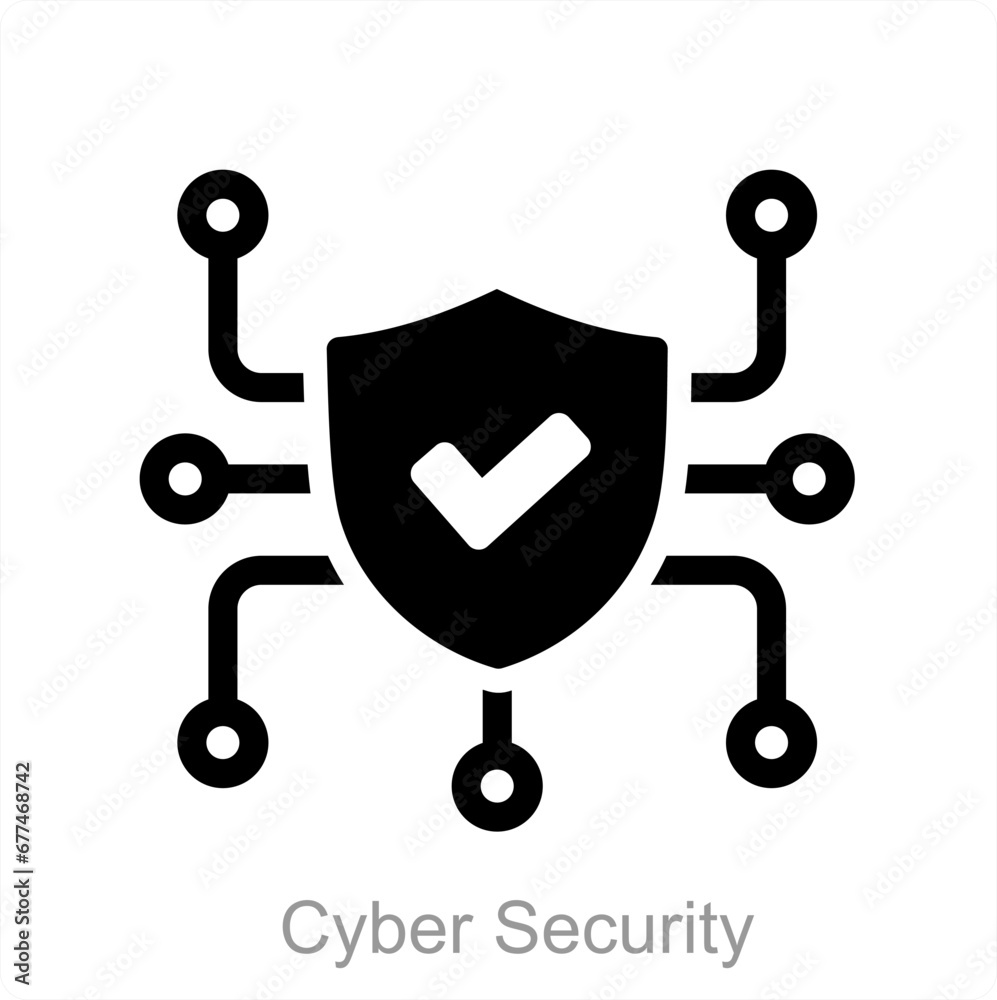 Cyber Security and authority icon concept