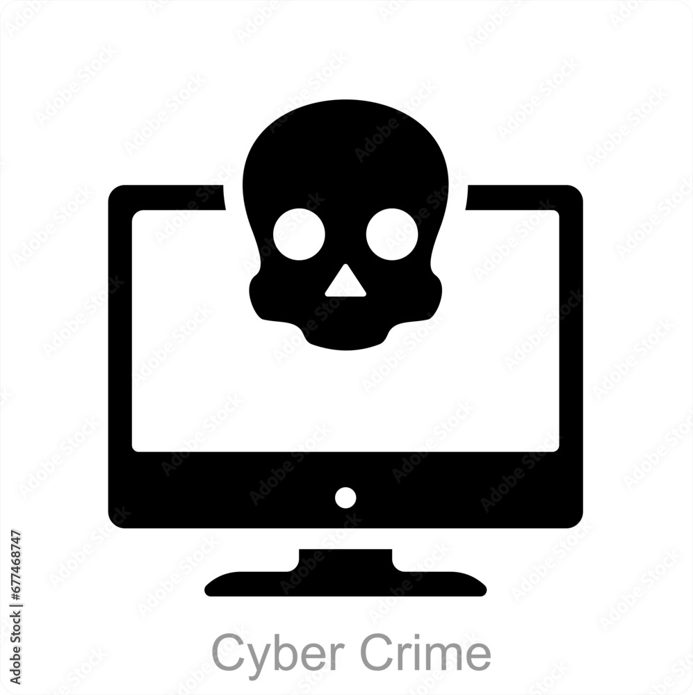 Cyber Crime and online crime icon concept Cyber Crime and online crime icon concept
