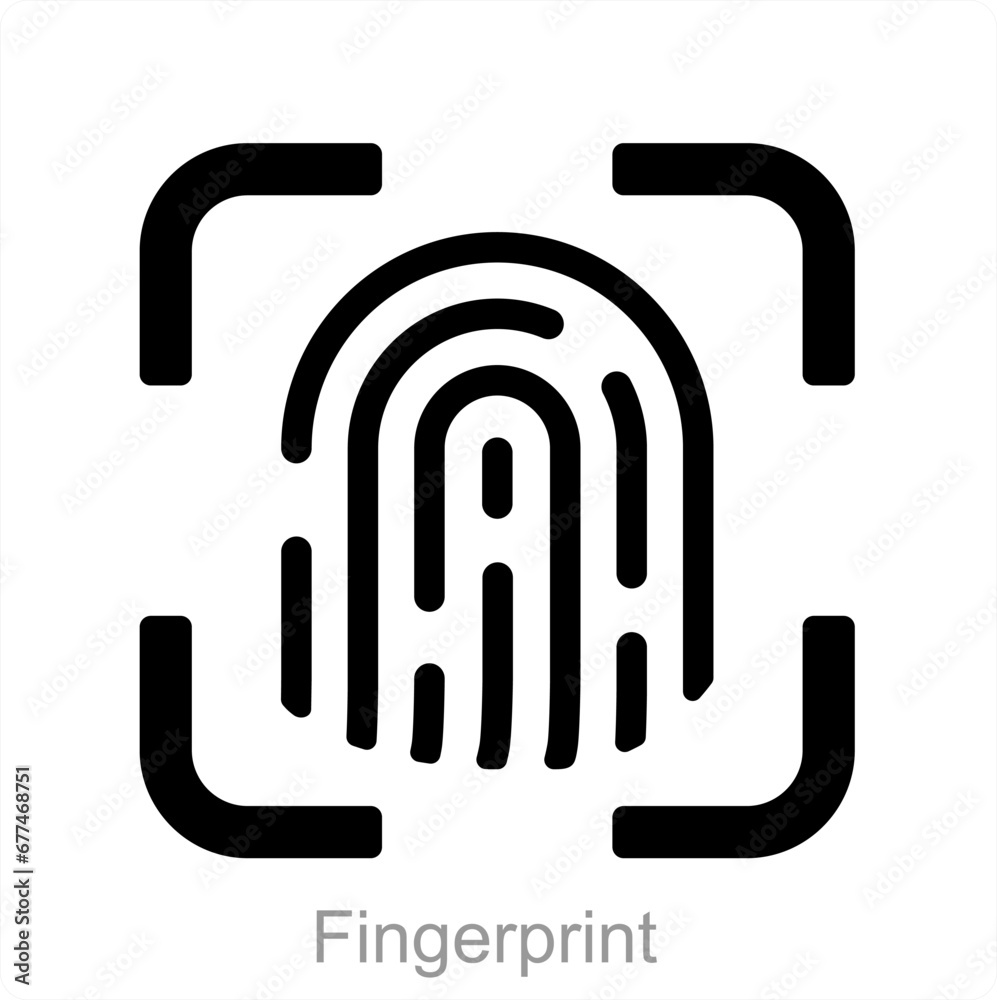 Fingerprint and scanning icon concept Fingerprint and scanning icon concept
