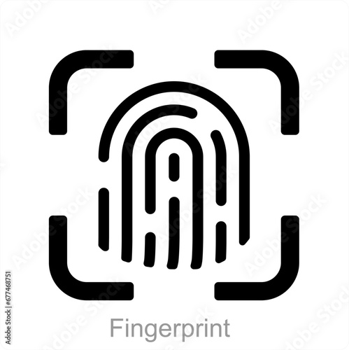 Fingerprint and scanning icon concept