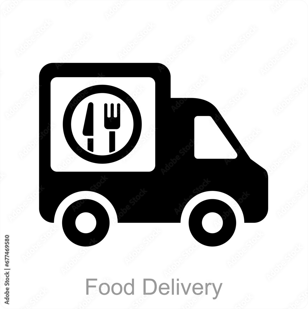 Food Delivery and food icon concept Food Delivery and food icon concept