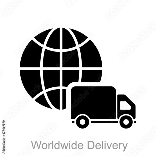 Worldwide delivery and shipping icon concept