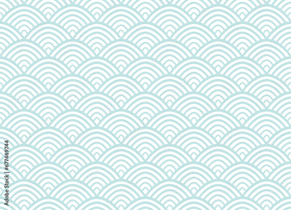 One-color seamless pattern with waves