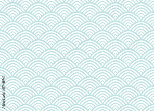One-color seamless pattern with waves © Northern Owl