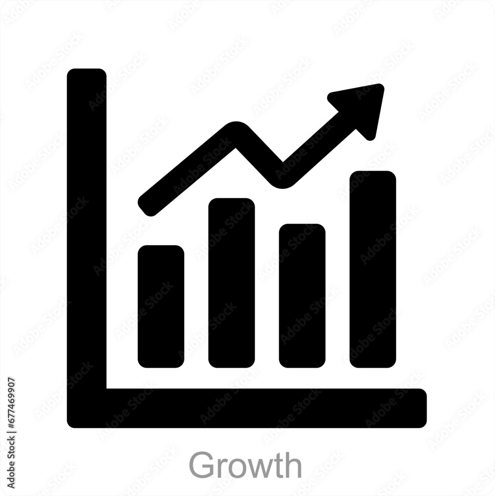 Growth and analysis icon concept Growth and analysis icon concept