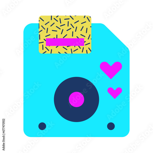 Disket Retro Icon Element
