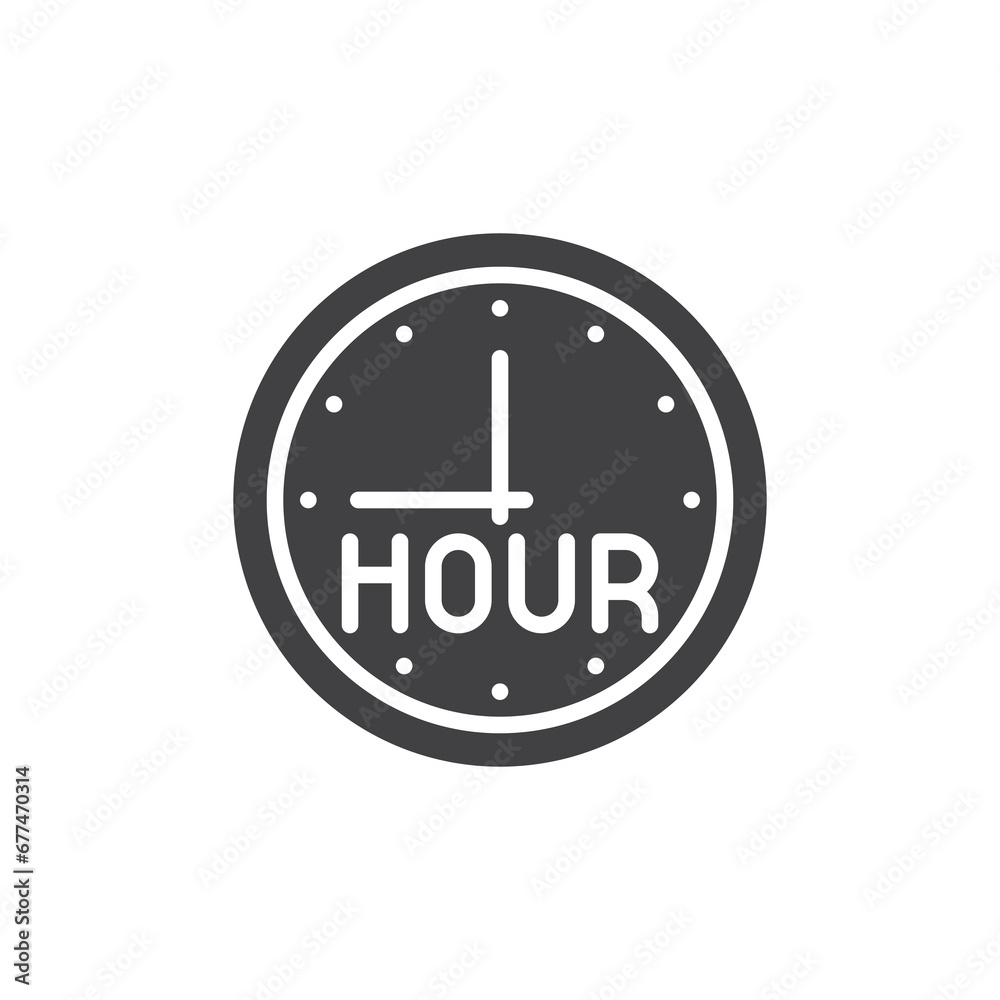 Clock hour vector icon Clock hour vector icon