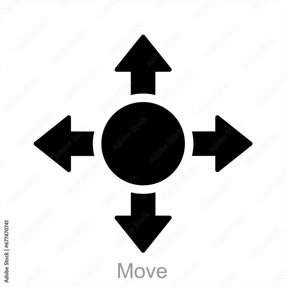 Move and way icon concept Move and way icon concept