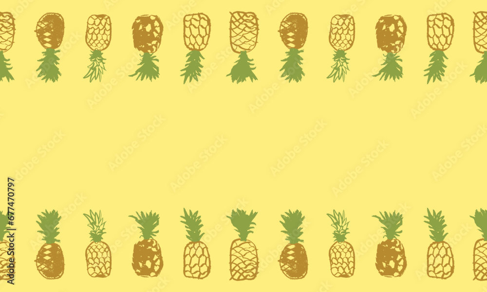 Beautiful banner and label template with pineapple border. Vector ...
