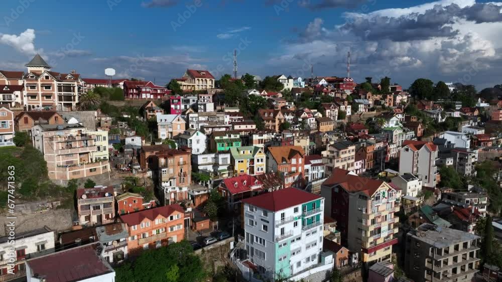 Arial moving view of Antananarivo. Madagascar. Arial moving view of Antananarivo. Madagascar.