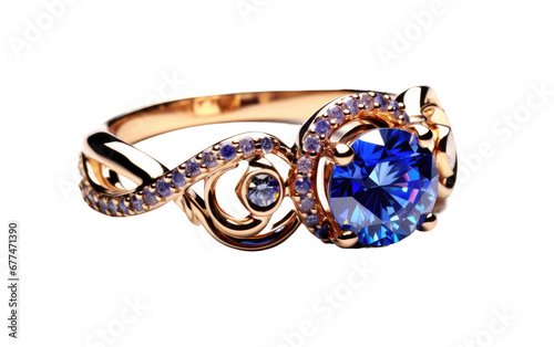 Stunning Sapphire Ring on transparent background, PNG Format