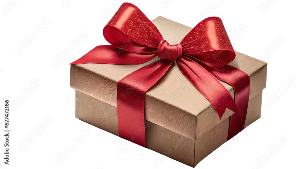 Obraz premium Gift Box with Red Ribbon Transparency Png