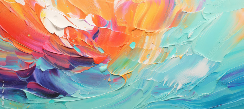 Colorful Energetic Oil Paint Close-Up Colorful Energetic Oil Paint Close-Up