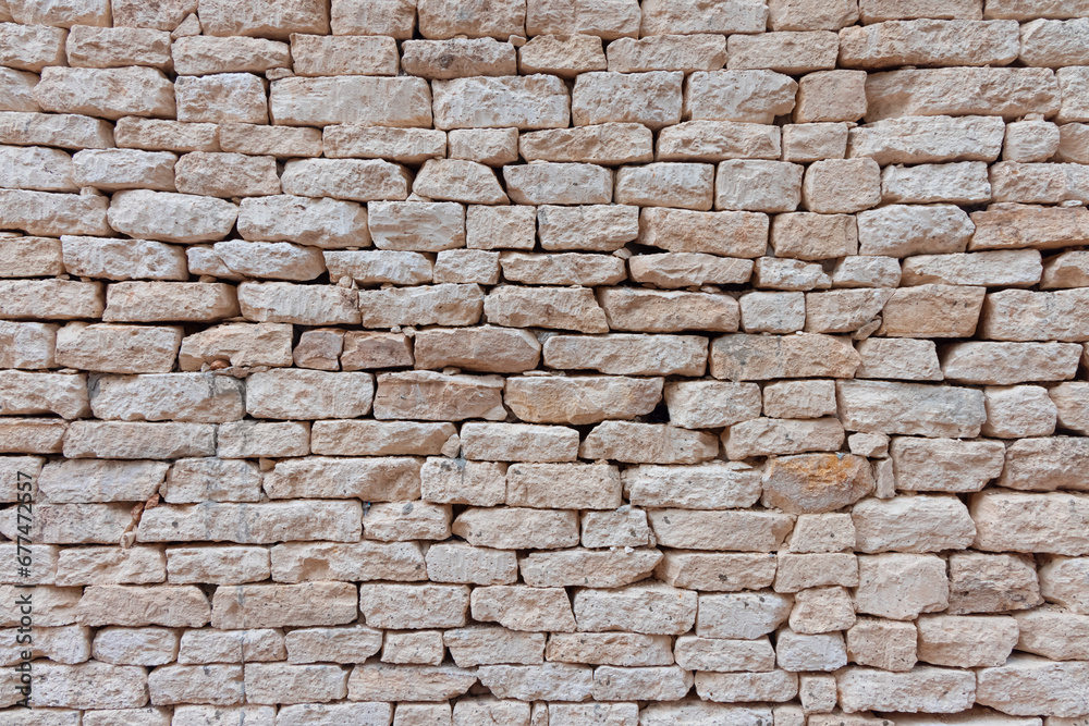 Obraz premium Decorative wall made from white stone - White stone mosaic wall background texture