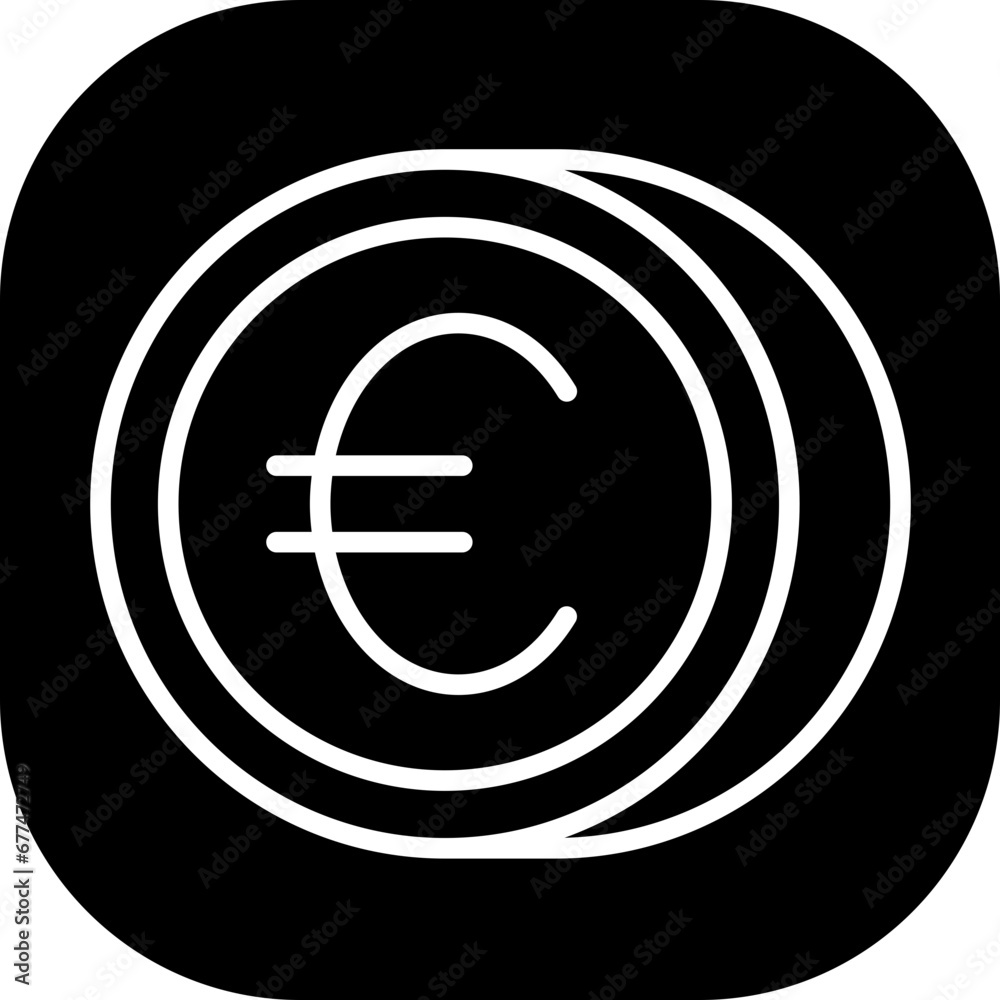 Euro finance icon with black filled line outline style. euro, cash, currency, finance, money, bank, business. Vector Illustration Euro finance icon with black filled line outline style. euro, cash, currency, finance, money, bank, business. Vector Illustration