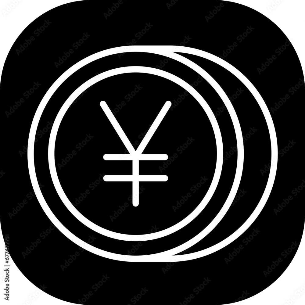 Yen finance icon with black filled line outline style. money, cash, business, currency, financial, investment, wealth. Vector Illustration Yen finance icon with black filled line outline style. money, cash, business, currency, financial, investment, wealth. Vector Illustration