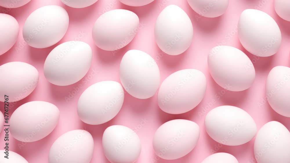 Easter Egg Seamless Pattern on Pink Background