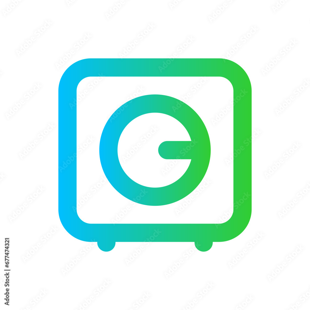 Saving box finance icon with blue and green gradient outline style. box, 3d, money, cash, bank, finance, save. Vector Illustration Saving box finance icon with blue and green gradient outline style. box, 3d, money, cash, bank, finance, save. Vector Illustration
