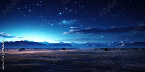 Bright lights shimmer in the distance, a constellation of earthly stars against the twilight