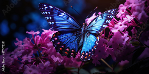 The butterfly rests, a serene presence in the nocturnal world © vectorizer88