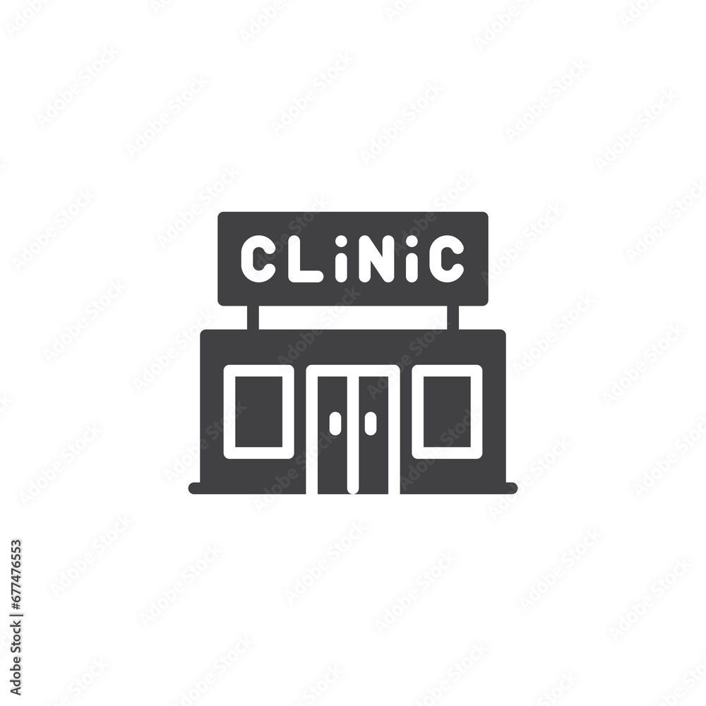 Clinic building vector icon