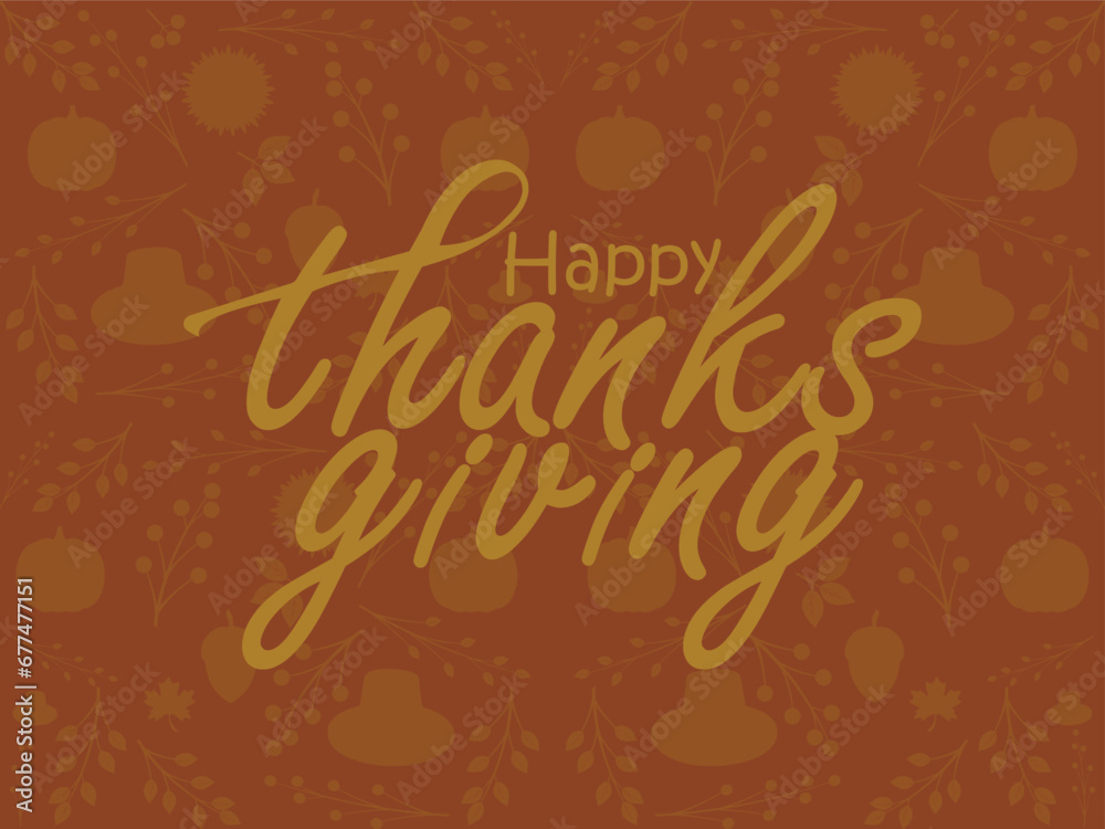 Fototapeta premium Happy thanksgiving day. Vector banner, greeting card with text Happy thanksgiving day