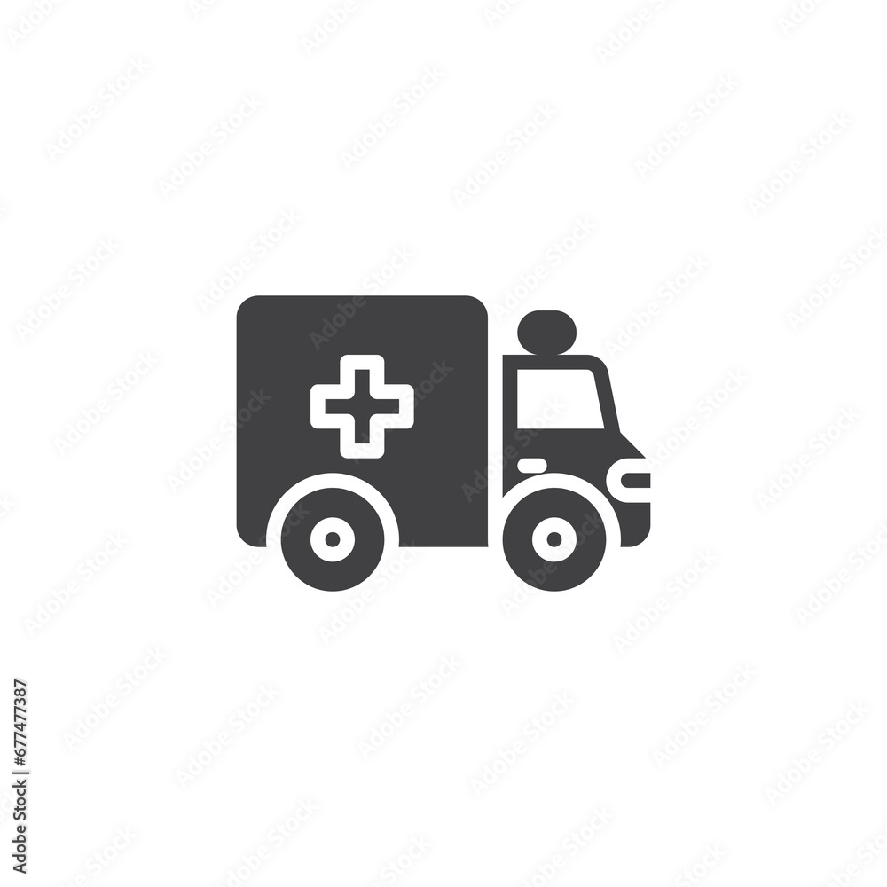 Medical vehicle vector icon
