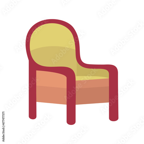 Wood classic chair icon. Flat illustration of wood classic chair vector icon for web design