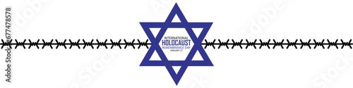 International Holocaust Remembrance Day vector. Star of David . January 27. Important day