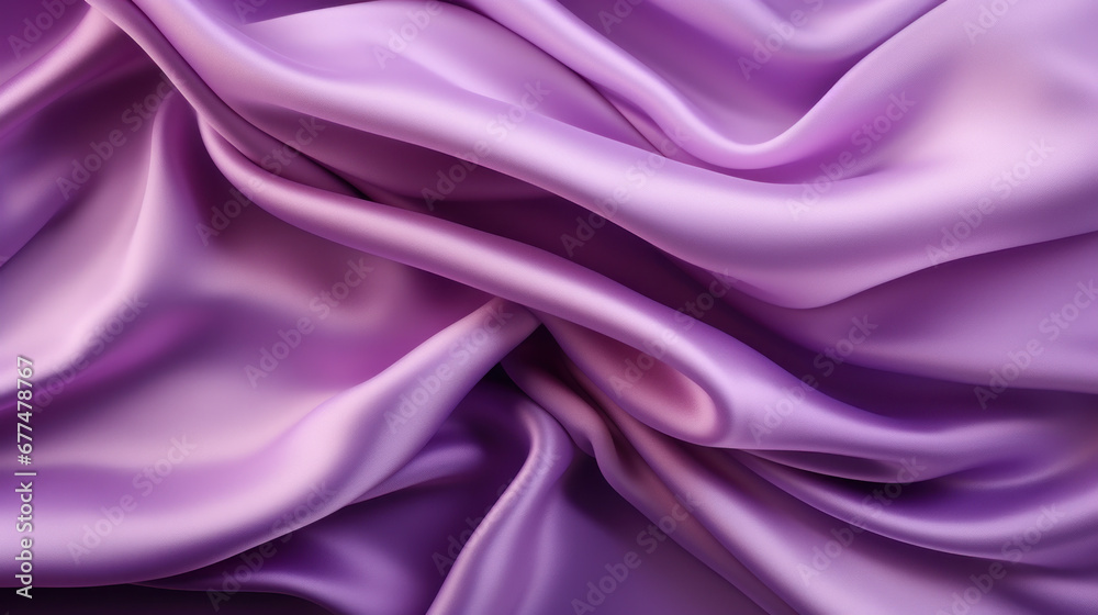 Fototapeta premium Abstract Purple silk luxury cloth. Liquid wavy or wavy folds of grunge silk texture satin velvet material. Creases of satin, silk, cloth luxurious background or elegant wallpaper. Generative AI