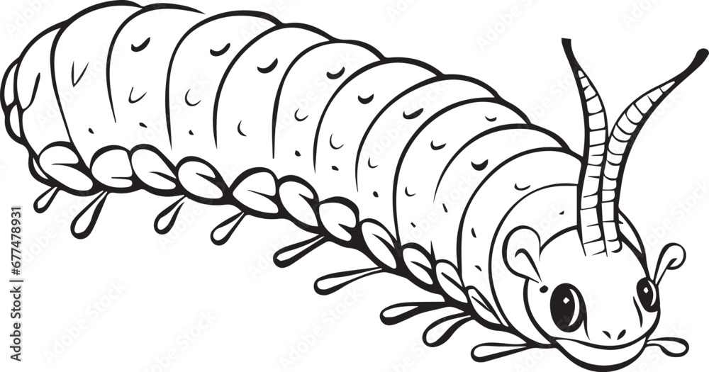 Caterpillar On A Leaf Line Art Coloring Page Design Stock Vector how-to-draw-a-caterpillar-caterpillar-drawing-draw-smart-youtube