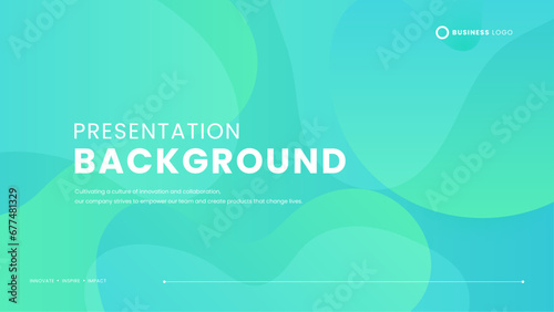 Green minimalist simple background with shapes