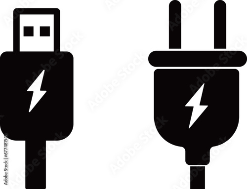 USB　Type-A　プラグ　 アイコン