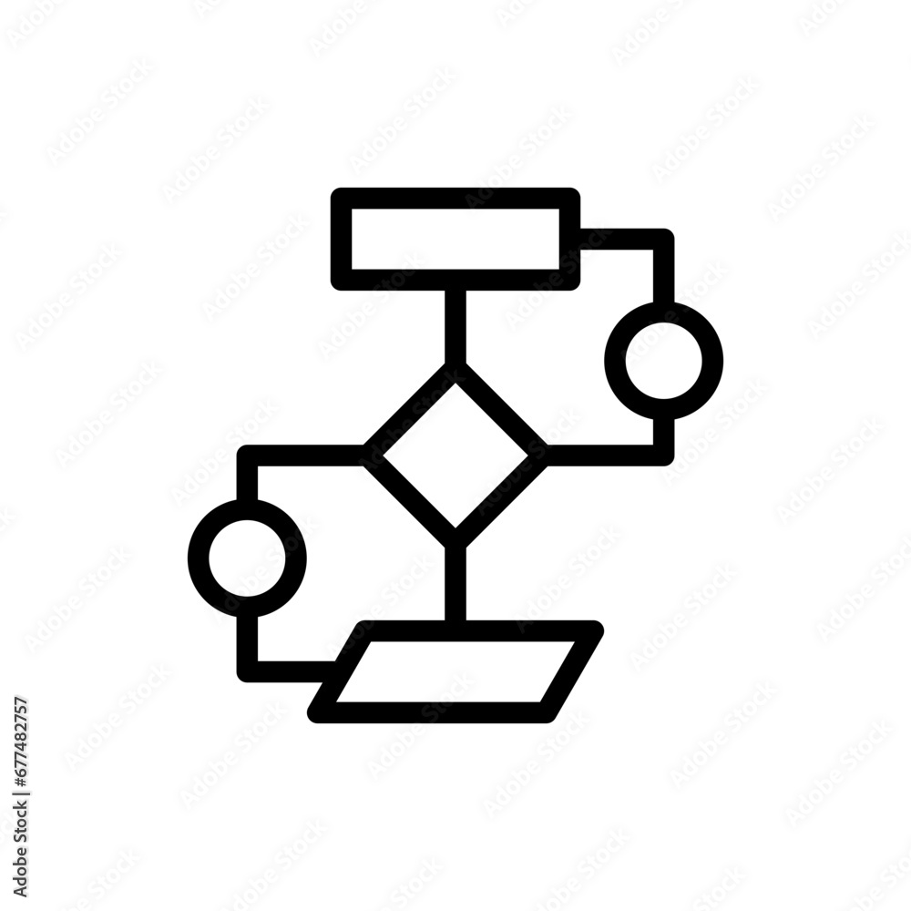 Algorithm digital marketing icon with black outline style. algorithm, software, technology, data, computer, internet, digital. Vector Illustration
