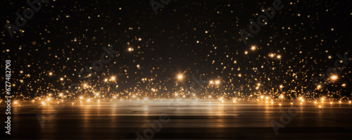 Golden sparkling lights against a black backdrop, used for tabletop photography.