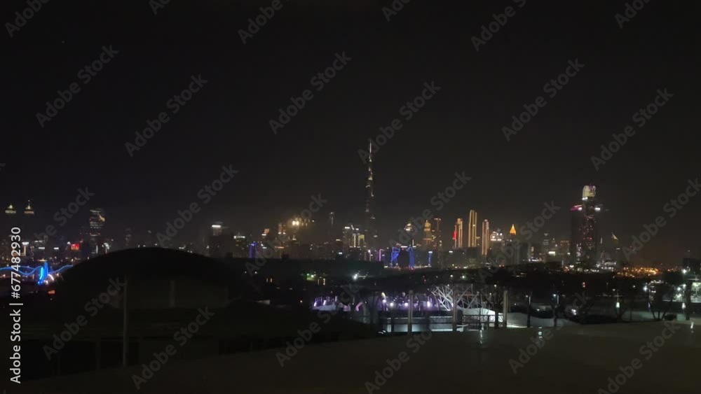 Dubai city dipped in the night sky United Arab Emirates 4K Dubai city dipped in the night sky United Arab Emirates 4K