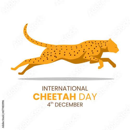 Cheetah cartoon flat design vector illustration good for International Cheetah Day