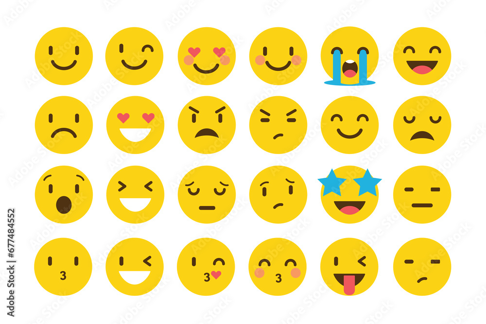 Fototapeta premium Vector Mixed Emoji Collection