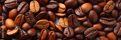 Coffee Beans Pattern Roasted On Flat , Banner Image For Website, Background Pattern Seamless, Desktop Wallpaper