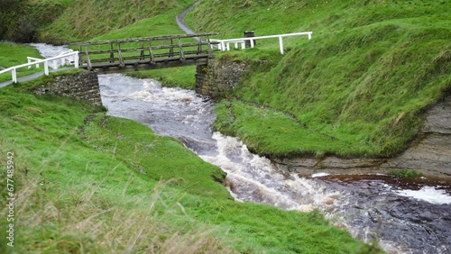 Hutton Beck in spate after days of rain, Hutton-le-Hole  a pretty village in North Yorkshire