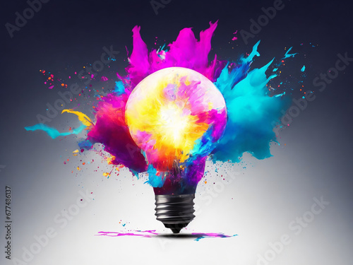 a light bulb explodes, releasing a symphony of whimsical colors