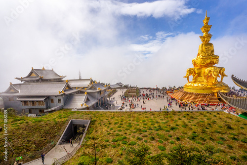 Mount Emei , Emeishan sacred Buddhist Mountains in Leshan during morning at Leshan Sichuan , China : 15 October 2023