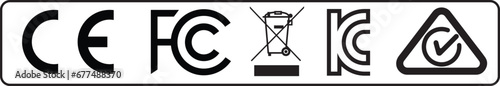 Sign of recycling or Industrial certificate standard safety logo CE, EAC, ICC.