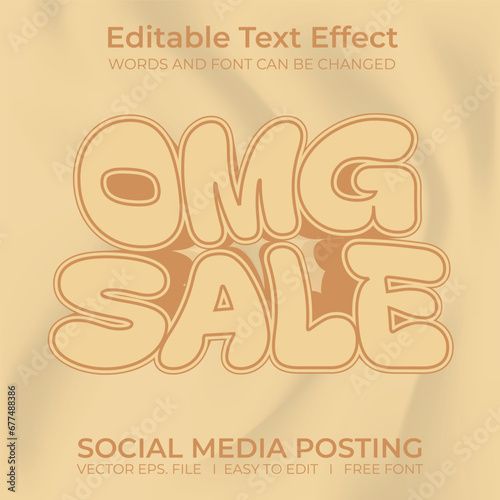 Omg sale 3D editable text effect, sale banner, text for business promotion.