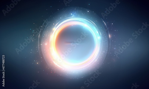 Abstract circle light effect background, Generative AI