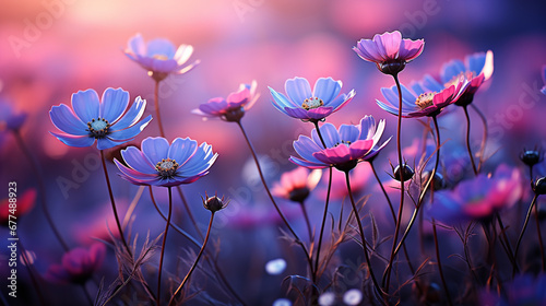 flowers in the morning HD 8K wallpaper Stock Photographic Image