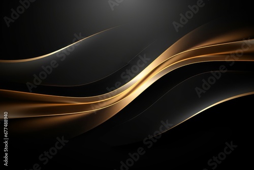 Abstract black and gold background, Generative AI
