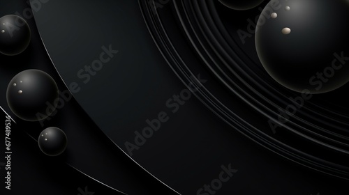 abstract background with black 3d spheres, rubber bubbles, stripe pattern on spheres