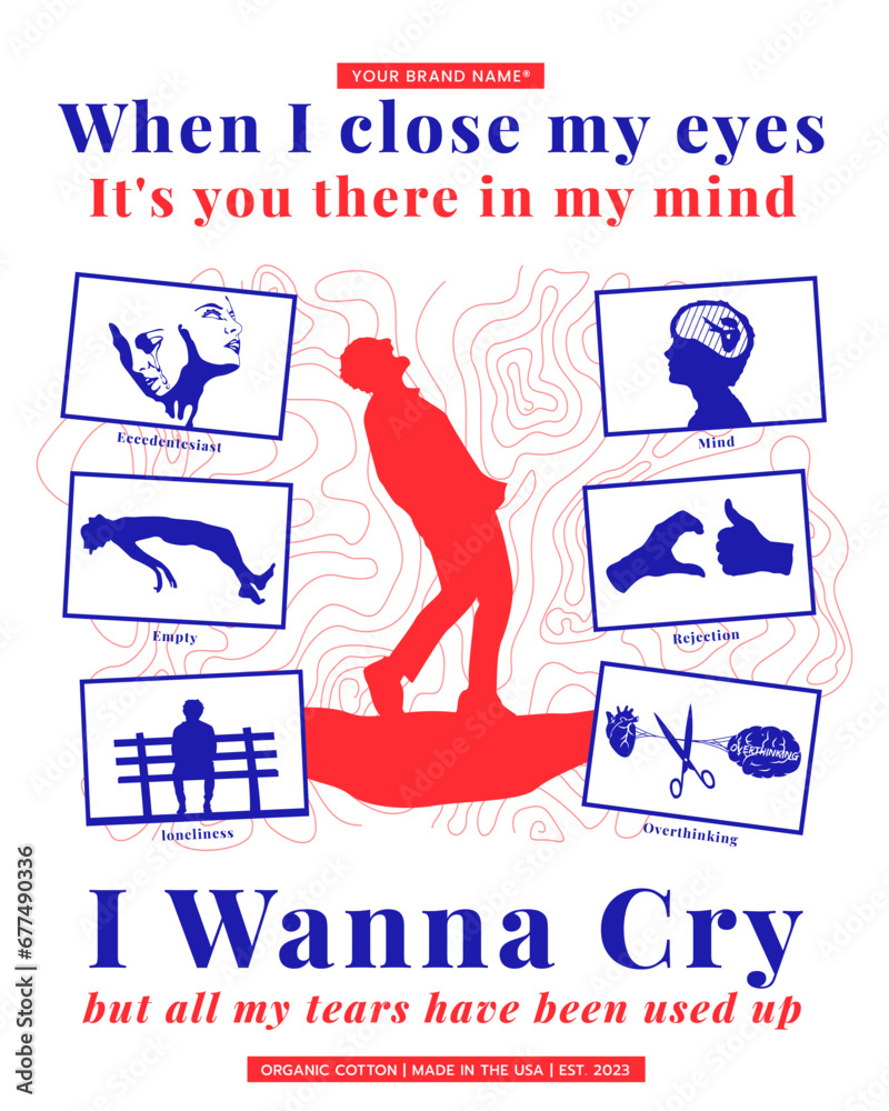 Obraz premium streetwear typography trendy t shirt design, modern typography abstract design vector illustration