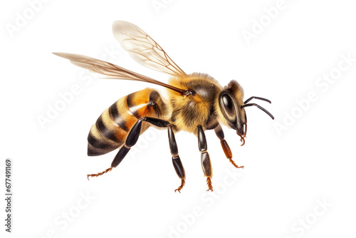 A bee flying isolated on transparent background. © tong2530